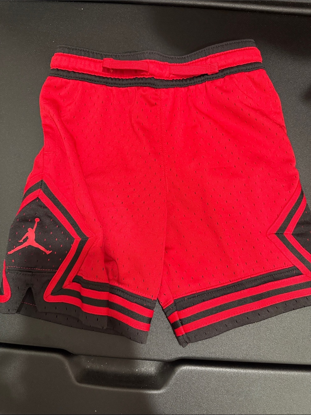 Jordan Red and Black Kids' Mesh Basketball Shorts